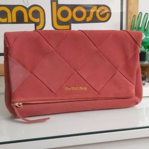 The Wolf Gang Tejer woven suede fold over clutch